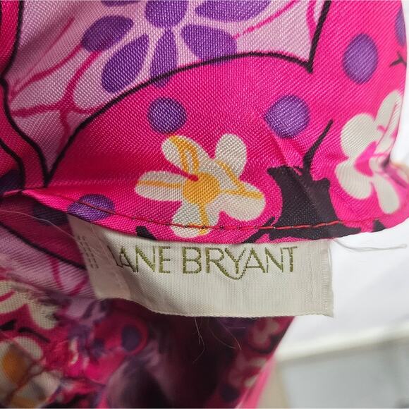 1960s Lane Bryant Vtg Psychedelic Bright Pink Floral Groovy Kaftan - Picture 8 of 8